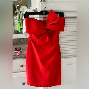 Sam Edelman Bow Strapless Sheath Cocktail Minidress in Red Women’s size 0